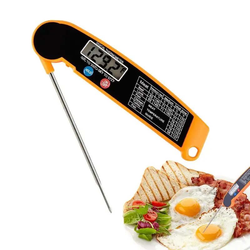 

Food Thermometers With Backlight Waterproof Digital Backlight Folding Barbecue Kitchen Cooking Instant Reading Meat Thermometer