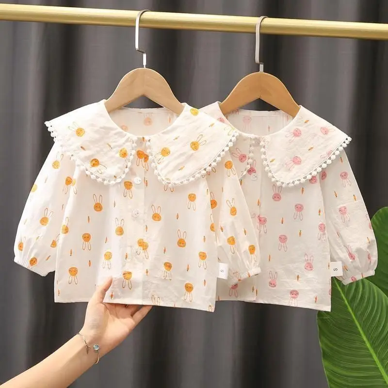 2-7Y Kids Shirts Autumn Baby Girls Blouses Long Sleeve Single Breasted O-neck Print Loose Cute Children Top Clothes H16
2-7Y Kids Shirts Autumn Baby Girls Blouses Long Sleeve Single Breasted O-neck Print Loose Cute Children Top Clothes H16