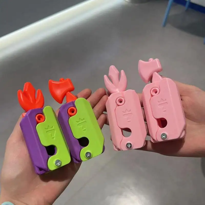 Kids Fidget Toys 3D Carrot Gravitys Knife Axe Retractable Trident 3D Printed Relaxing Toy Children Decompressions Push Card Toys
Kids Fidget Toys 3D Carrot Gravitys Knife Axe Retractable Trident 3D Printed Relaxing Toy Children Decompressions Push Card Toys