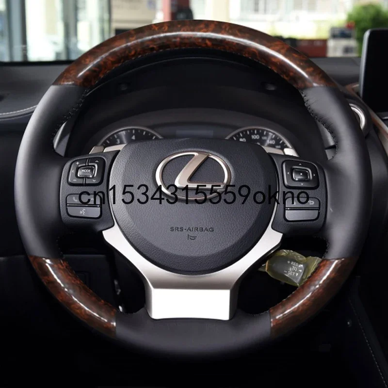 

For LEXUS IS ES LS NX RX300 Hand Stitched Car Steering Wheel Cover Imitation Peach Grain Leather Interior