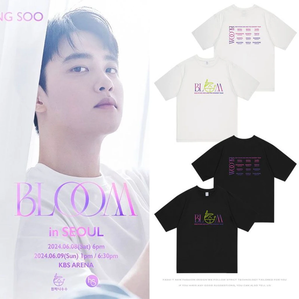 Summer Women's Tops Kpop D.O.2024 BLOOM Letter Print Couple Fashion Y2K Cotton Short Sleeve Clothing
Summer Women's Tops Kpop D.O.2024 BLOOM Letter Print Couple Fashion Y2K Cotton Short Sleeve Clothing