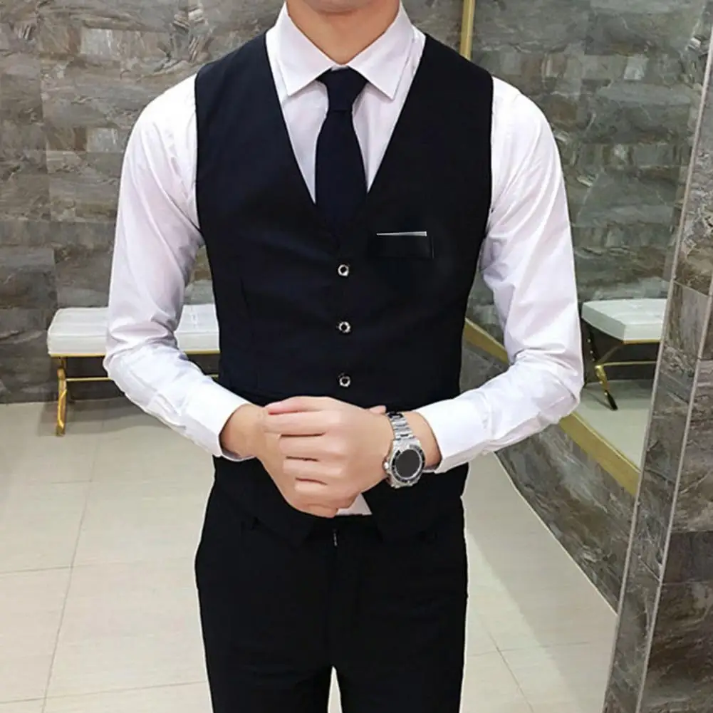Great Men Vest Wear-resistant Slim Spring Vest Gentle V Neck Vest for Wedding
Great Men Vest Wear-resistant Slim Spring Vest Gentle V Neck Vest for Wedding