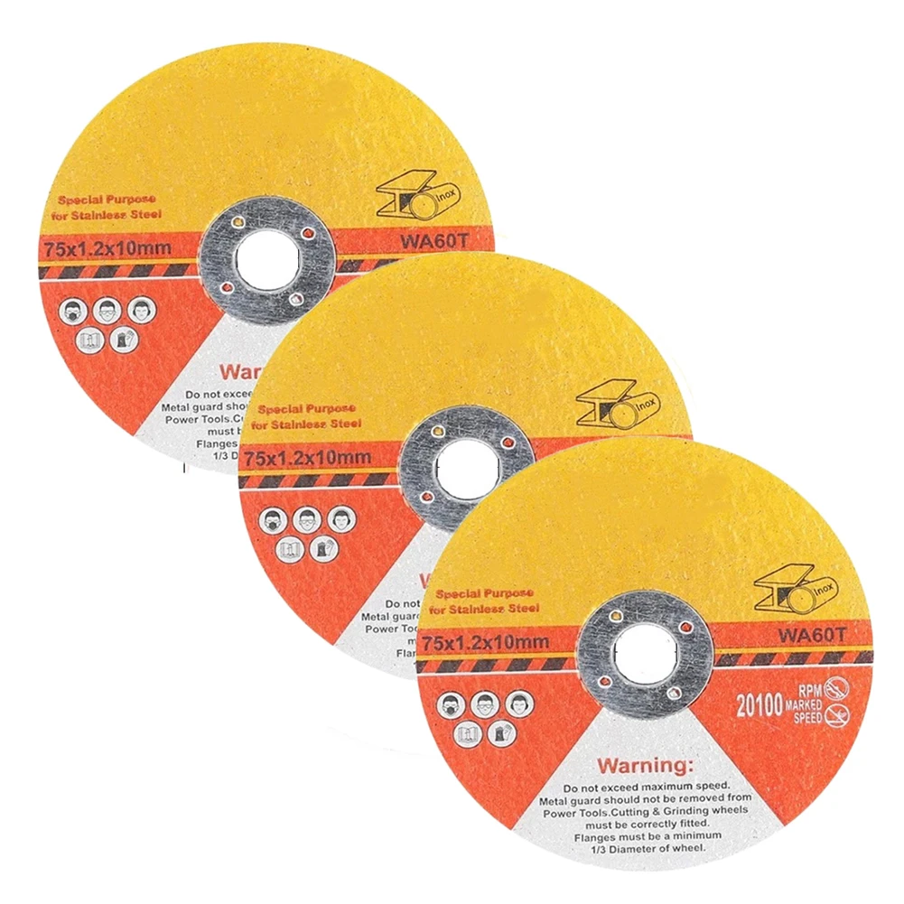 3pcs 75mm Circular Resin Saw Blade Grinding Wheel Cutting Disc Polishing Disc For Angle Grinderv Power Tools Accessory 3inches
3pcs 75mm Circular Resin Saw Blade Grinding Wheel Cutting Disc Polishing Disc For Angle Grinderv Power Tools Accessory 3inches