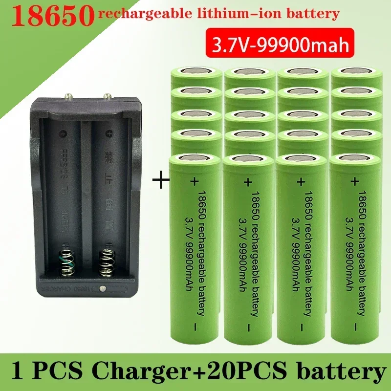 

Bestselling 100% original 18650 battery 99900Mah 3.7V 18650+charger, lithium-ion rechargeable battery for toy flashlights