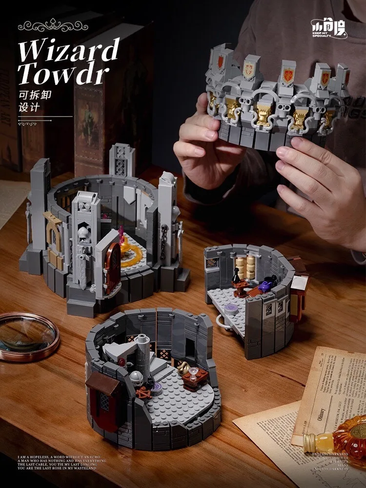 1818PCS MOC Middle Ages Wizard Tower Model Building Blocks Magic World Stone Pagoda Architecture Model Ideas Toy Gift For Kid 1818PCS MOC Middle Ages Wizard Tower Model Building Blocks Magic World Stone Pagoda Architecture Model Ideas Toy Gift For Kid