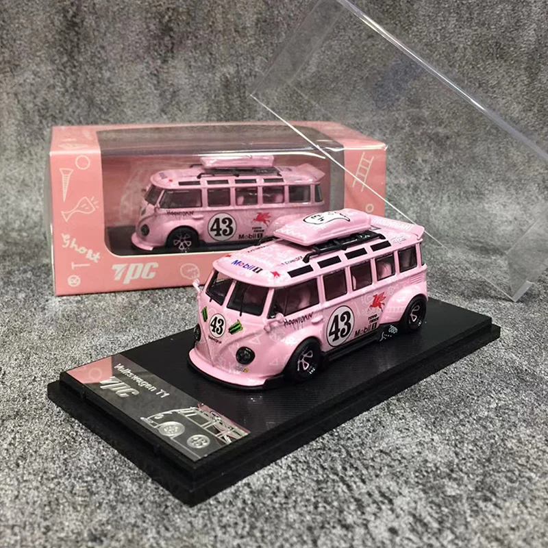 

TPC 1:64 Model Car T1 Bus Kombi Wide Body Alloy Die-Cast Van - Pink LTD 500