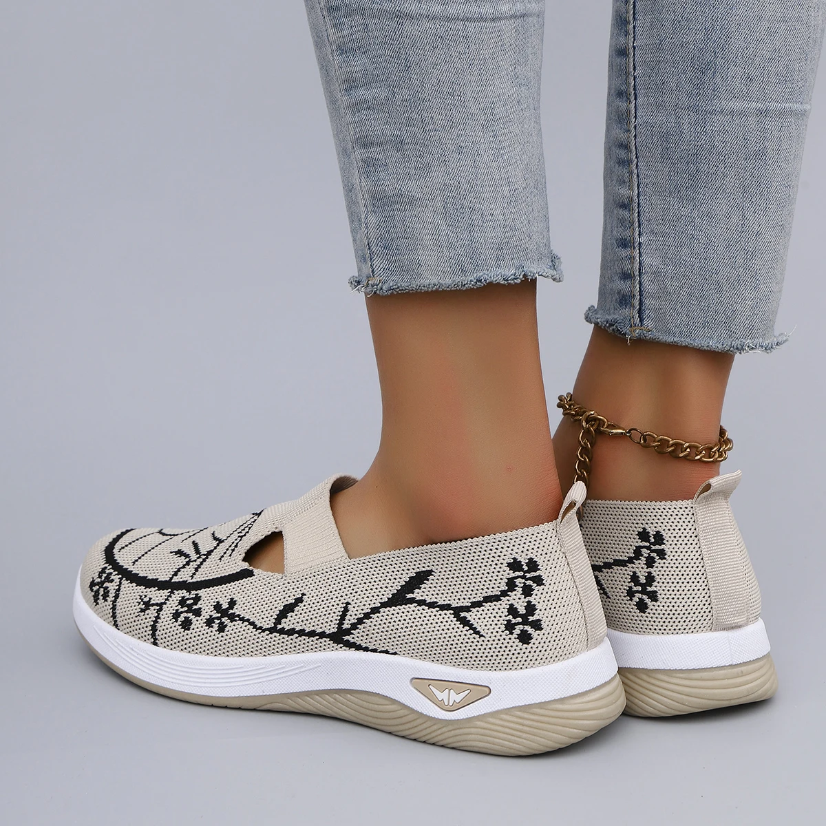 Spring New Women's Casual Sports Shoes Comfortable, Breathable, Lightweight, Wear Resistant Lazy Shoes, Soft Soled Flat Shoes 14 S770308802d8140a4ad85ee469f44730cJ