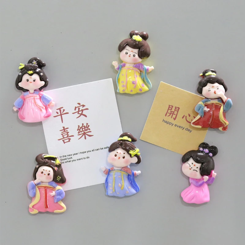 

Chinese Style Tang Dynasty Beauty Retro Lovely Refrigerator Magnet Message Magnetic Stickers Tourist Souvenirs House Decoration