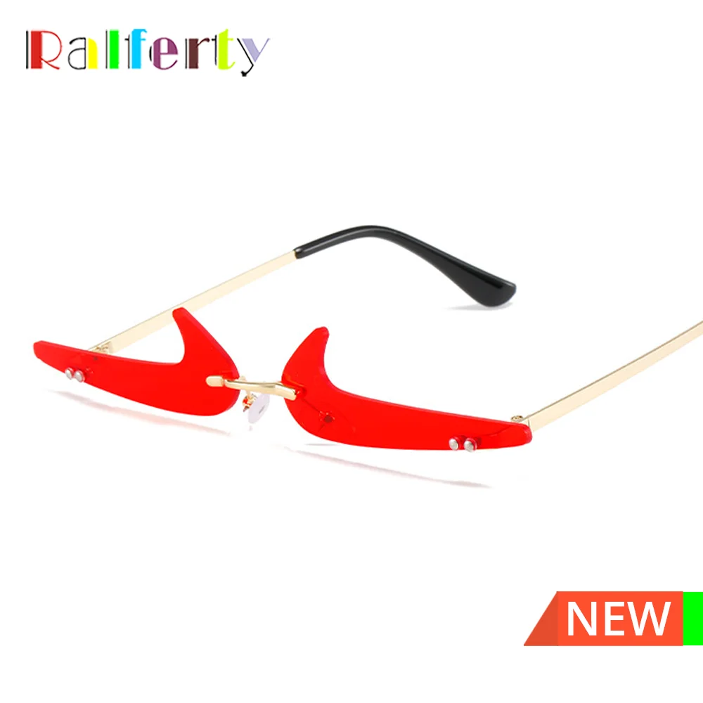 

Ralferty Cool Decorative Party Glasses Designer Rimless Mini Small Festival Sunglasses Women Men 2022 Brands Steampunk Goggles