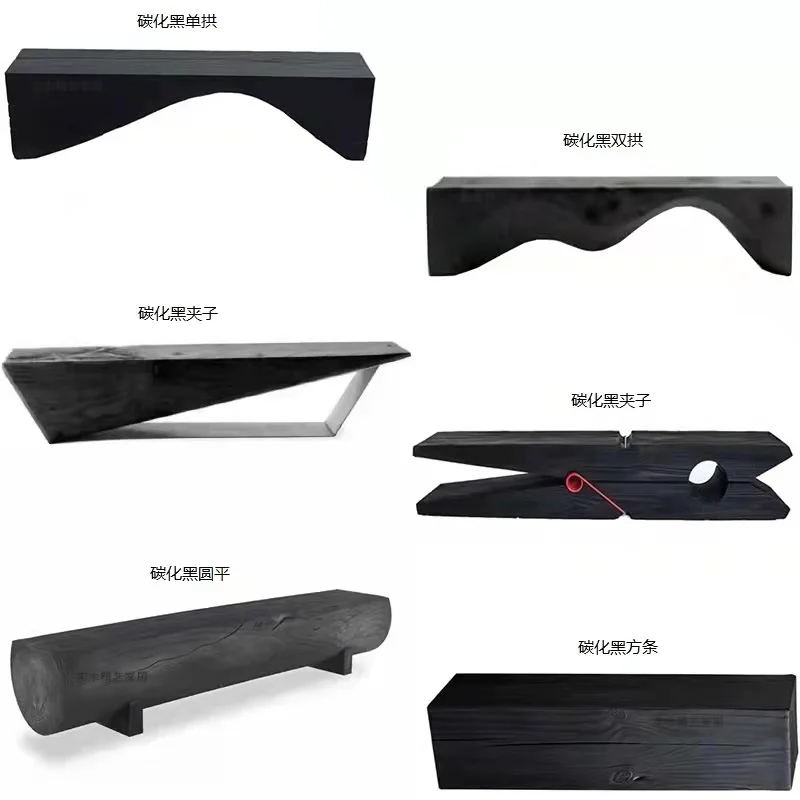 Customized Wabi-sabi wind carbonized black solid wood bench personality creative clothing store showroom casual homestay log cha
Customized Wabi-sabi wind carbonized black solid wood bench personality creative clothing store showroom casual homestay log cha
