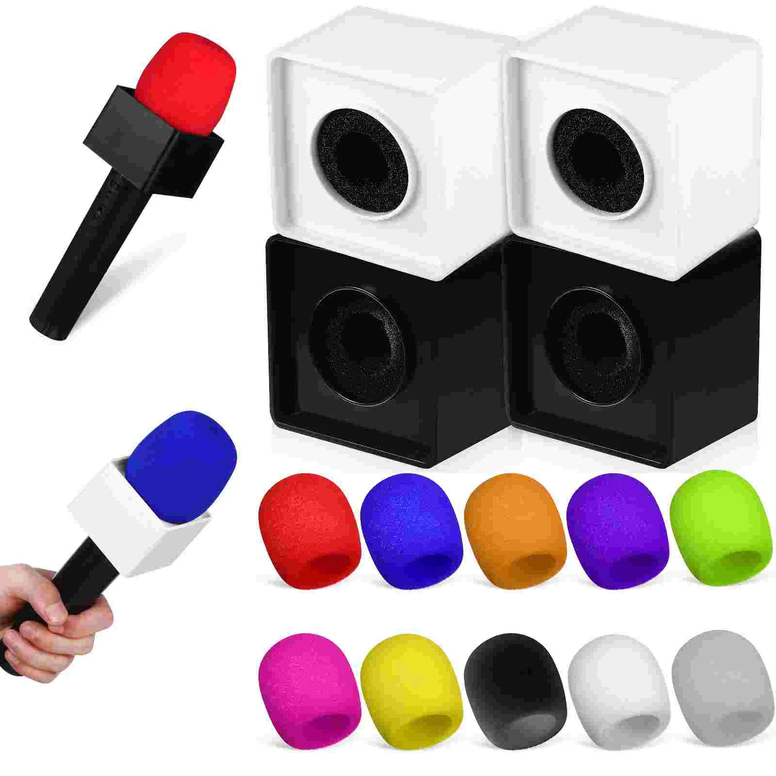 10 Pcs Mic Covers Handheld Microphone Windscreen Sponge Covers with 4 Pcs Microphone Flag Stations
10 Pcs Mic Covers Handheld Microphone Windscreen Sponge Covers with 4 Pcs Microphone Flag Stations