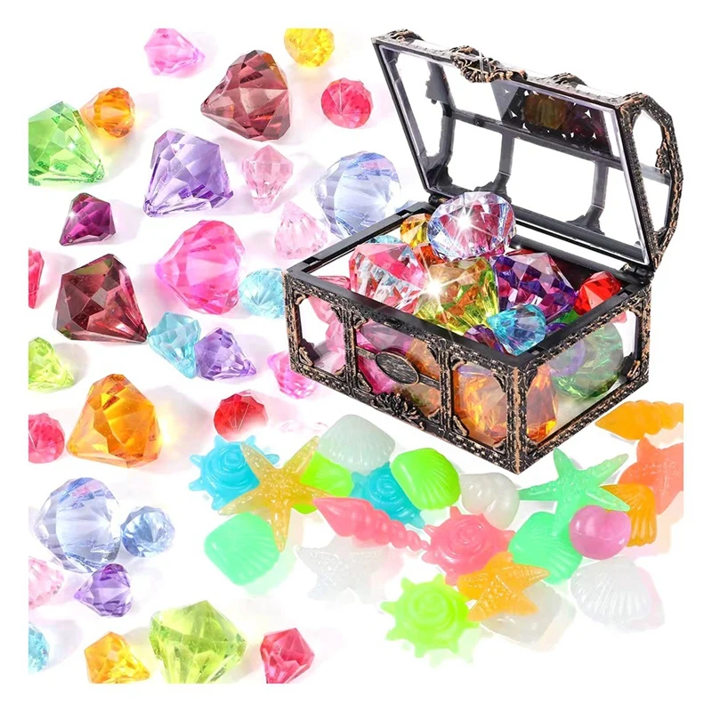 40Pcs Diving Gem Pool Toys Include Colorful Diamonds Set Dive Toy Treasure Chest Underwater Swimming Toy Gem Pirate Box
40Pcs Diving Gem Pool Toys Include Colorful Diamonds Set Dive Toy Treasure Chest Underwater Swimming Toy Gem Pirate Box
