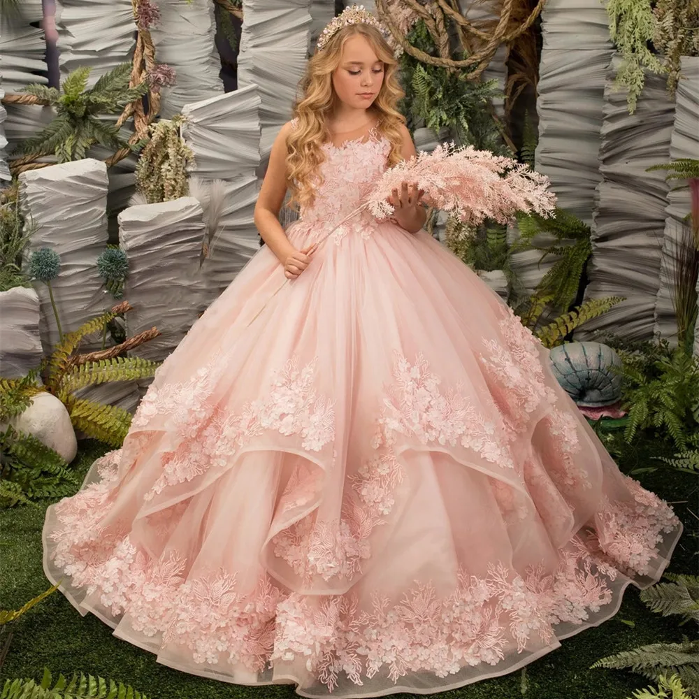 Pink Flower Girl Dress Princess Luscious Tulle Skirt with Upon Layers of Horsehair Braid Trimmed Fluffy Ball Gown
Pink Flower Girl Dress Princess Luscious Tulle Skirt with Upon Layers of Horsehair Braid Trimmed Fluffy Ball Gown