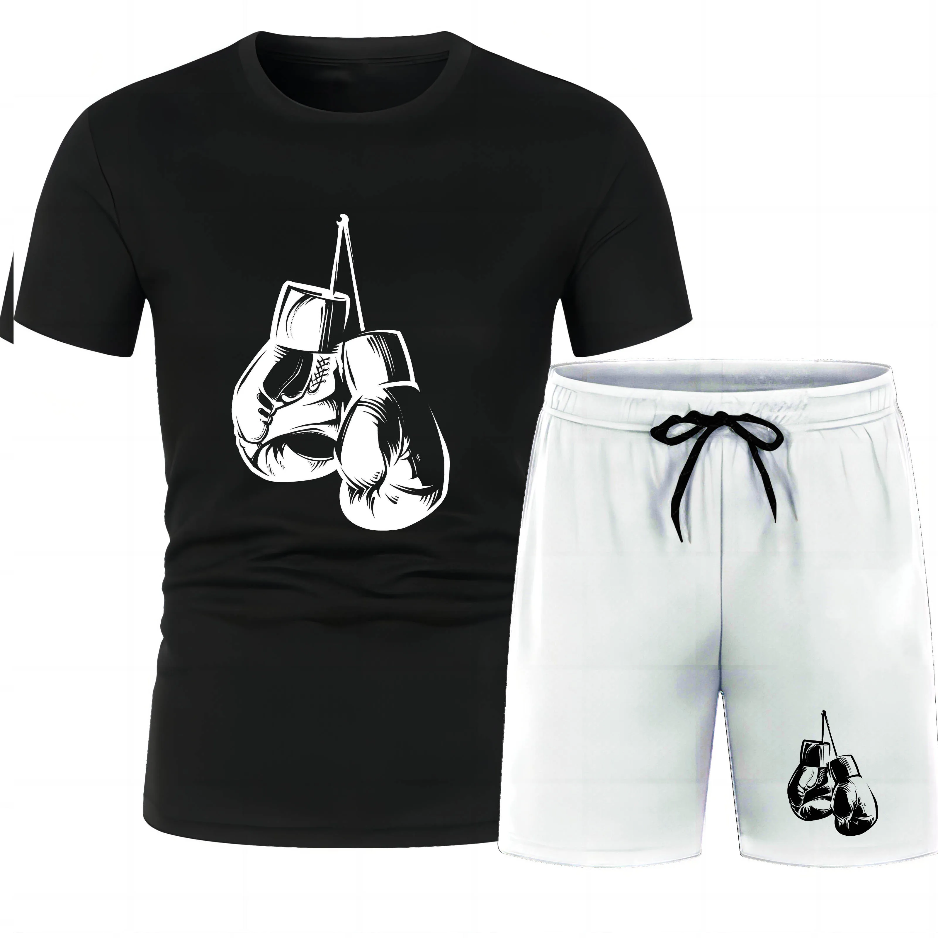 Four Seasons Fashion casual outdoor street sports boxing print adult men's short sleeve T-shirt beach pants suit loose quick dry
Four Seasons Fashion casual outdoor street sports boxing print adult men's short sleeve T-shirt beach pants suit loose quick dry