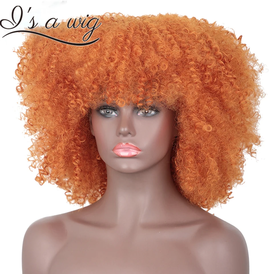 I's a wig Short Synthetic Afro Kinky Curly Wigs for Black Women Orange Wigs with Bangs for Daily Party Use
I's a wig Short Synthetic Afro Kinky Curly Wigs for Black Women Orange Wigs with Bangs for Daily Party Use