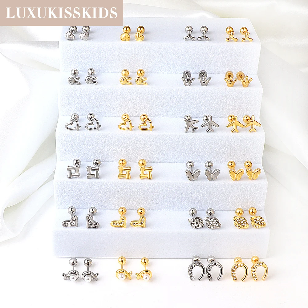 LUXUKISSKIDS 12Pairs/Lot Tiny Heart Star Stud Earrings Cute Mushroom Tail Exquisite Women's Jewelry On Ears Bulksale Accessories
LUXUKISSKIDS 12Pairs/Lot Tiny Heart Star Stud Earrings Cute Mushroom Tail Exquisite Women's Jewelry On Ears Bulksale Accessories