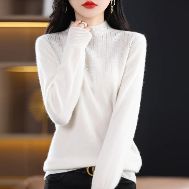 2023 Spring and Autumn New Line Seamless Knitted Woolen Sweater Round Neck Design Hot Diamond Solid Color Slim Fit Women's Top
2023 Spring and Autumn New Line Seamless Knitted Woolen Sweater Round Neck Design Hot Diamond Solid Color Slim Fit Women's Top