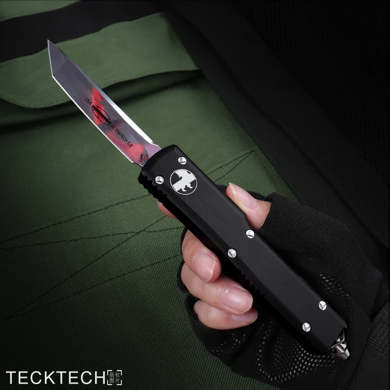 

Liquid Mirror Surface Blade Ultratech Knives UT UTX MICRO ULTRA OTF TECH Tactical Combat Pocket Knife D2 CNC T6 EDC Pocketknife