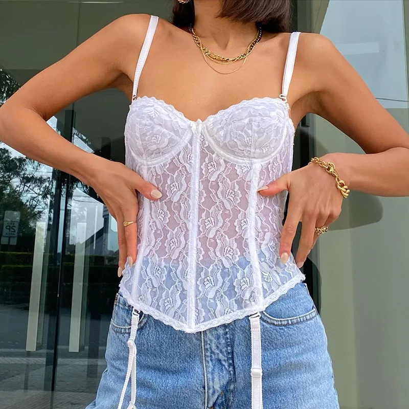 Women's Camis Elegant Sexy See-through Lace Party Club Solid Color Top Basic Vest Strapless Ladies Streetwear Stretch Y2k Tops
Women's Camis Elegant Sexy See-through Lace Party Club Solid Color Top Basic Vest Strapless Ladies Streetwear Stretch Y2k Tops