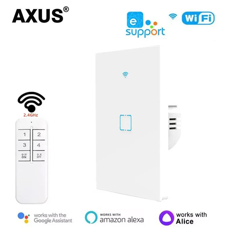 AXUS Smart Life Light Switch WiFi Touch Sensor Smart Switch Remote Control No Neutral Wire 110V 220V For Alexa Google Home
AXUS Smart Life Light Switch WiFi Touch Sensor Smart Switch Remote Control No Neutral Wire 110V 220V For Alexa Google Home