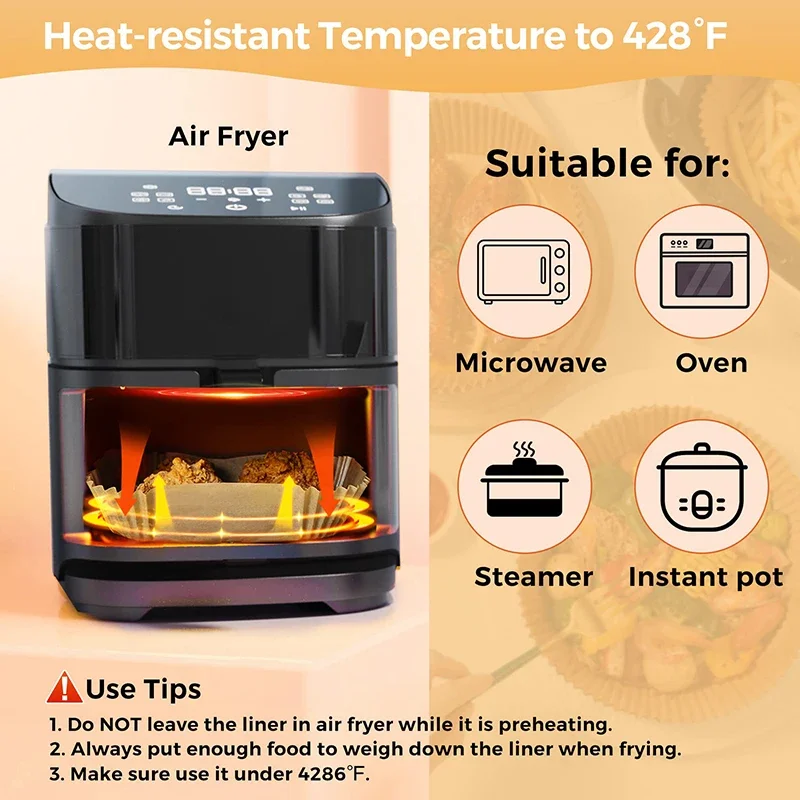 Airfryer 23cm Paper Large Cooking Liner Special 100/200/300 Baking Air Parchment For Fryer Pcs Non-stick Disposable
Airfryer 23cm Paper Large Cooking Liner Special 100/200/300 Baking Air Parchment For Fryer Pcs Non-stick Disposable