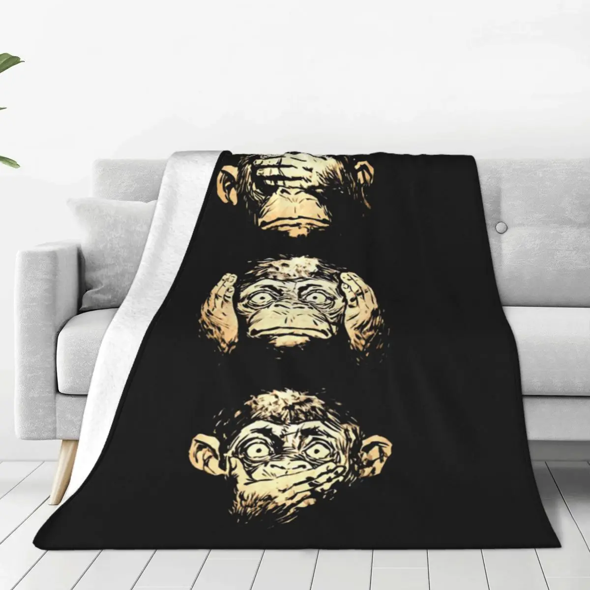 Three Wise Monkeys Blanket Monkey Animal Flannel Vintage Warm Throw Blankets for Home All Season
Three Wise Monkeys Blanket Monkey Animal Flannel Vintage Warm Throw Blankets for Home All Season