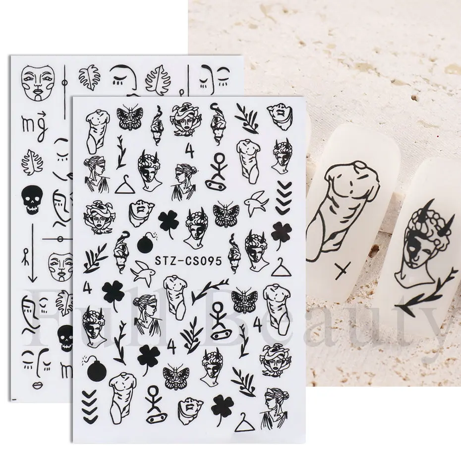1pc 3D Nail Stickers Black Linear Human Face Cool Girls Boys Body Graffiti Nail Tattoo Adehsive Wrap Manicure Tip JISTZCS090-099 
1pc 3D Nail Stickers Black Linear Human Face Cool Girls Boys Body Graffiti Nail Tattoo Adehsive Wrap Manicure Tip JISTZCS090-099
