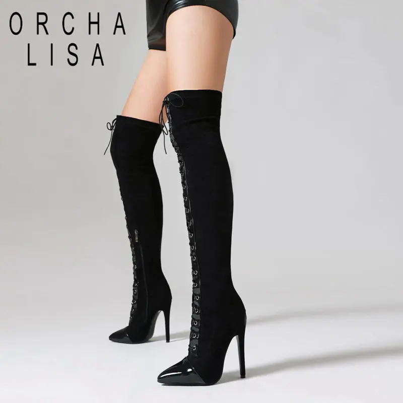 Привлекательные облегающие сапоги из натуральной кожи с острым носком, на тонком высоком каблуке, 11,5 см, на молнии, со шнуровкой, большие размеры 46 47 48
Привлекательные облегающие сапоги из натуральной кожи с острым носком, на тонком высоком каблуке, 11,5 см, на молнии, со шнуровкой, большие размеры 46 47 48