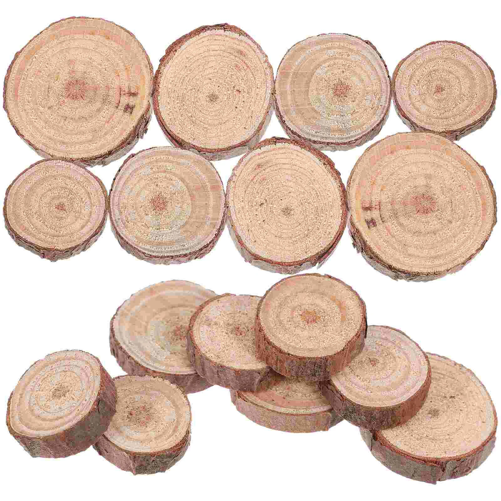 

120 Pcs Round Wood Chips Circles for Crafts Wooden Christmas Ornaments Rounds Slab Unfinished Slices Discs Log