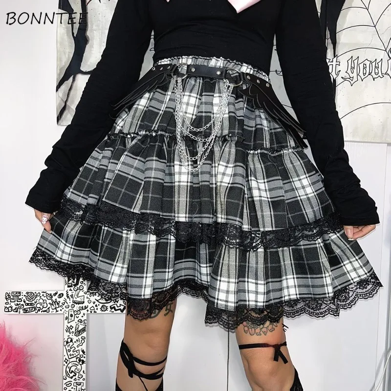 Lace Plaid Skirts Women Hotsweet Ball Gown High Waist Fashion Gothic Casual Mini Girlish Personality Hrajuku Chic Ulzzang Y2K
Lace Plaid Skirts Women Hotsweet Ball Gown High Waist Fashion Gothic Casual Mini Girlish Personality Hrajuku Chic Ulzzang Y2K