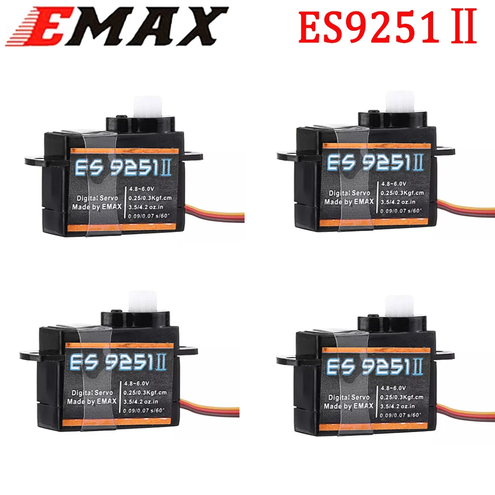 4PCS EMAX ES9251II Plastics Digital Servo 3.6g Waterproof Servo with Gears for RC Car Helicopter Boat Airplane Accessories
4PCS EMAX ES9251II Plastics Digital Servo 3.6g Waterproof Servo with Gears for RC Car Helicopter Boat Airplane Accessories
