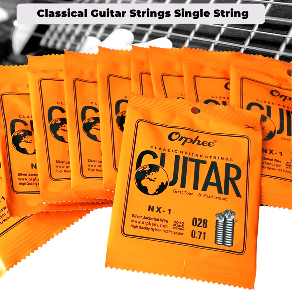 Orphee Classical Guitar Strings Single String Silver Plated Wire Nylon 028-045 Professional Guitar Accessories Replacement
Orphee Classical Guitar Strings Single String Silver Plated Wire Nylon 028-045 Professional Guitar Accessories Replacement