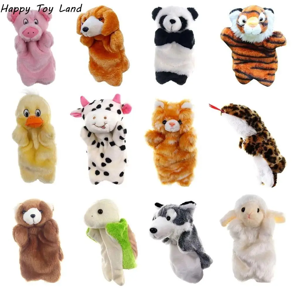 

25cm Animal Hand Puppet Plush Toy Hand Doll Telling Story Dolls Toy Glove Puppets Early Learning Educational Toys Gifts for Kids