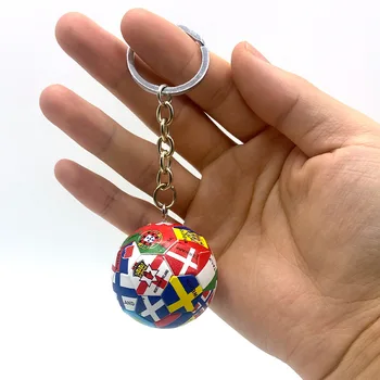 인기 있는 멀티 국기 축구 키 슬램 매치 기념 작은 선물 팬 키 장식 펜던트 자동차 키 체인
