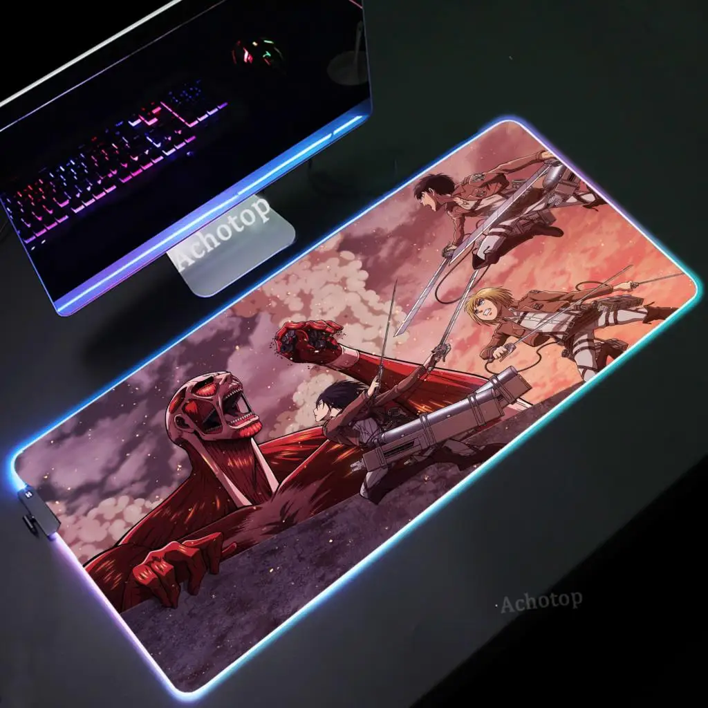 Gaming Desk Mousemat RGB Large Pc Keyboard Mouse Pad LED Locking Edge Mouse Mat Attack on Titan Game Accessories Mousepad XXL
Gaming Desk Mousemat RGB Large Pc Keyboard Mouse Pad LED Locking Edge Mouse Mat Attack on Titan Game Accessories Mousepad XXL