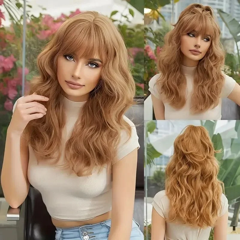

Парик в стиле "Лолита", длинные вьющиеся искусственные волосы, коричневые парики для женщин, человеческие волосы, милая девушка, популярные кудрявые волосы, синтетические парики