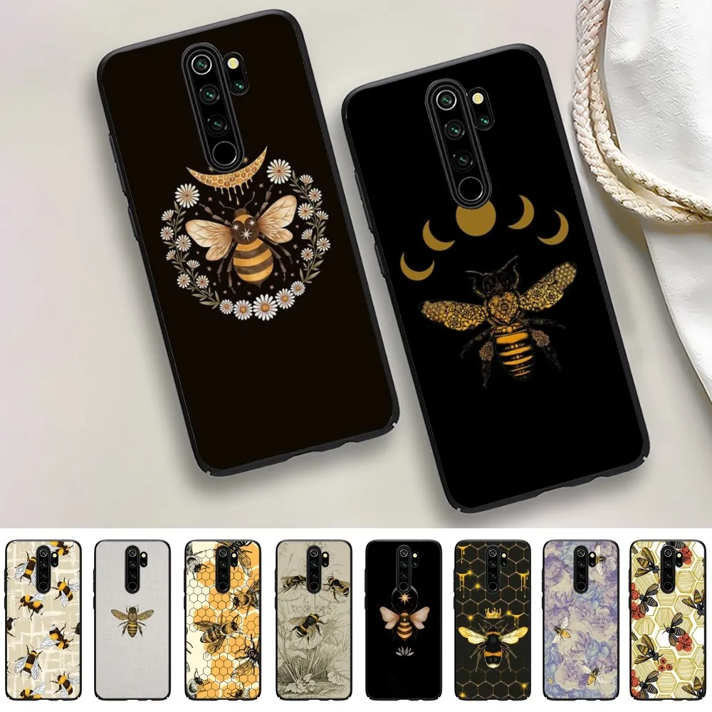 

cartoon Bee Art Print Phone Case For Redmi 5 6 7 8 9 10 plus pro 6 7 8 9 A GO K20 K30 K40 pro plus F3 Fundas