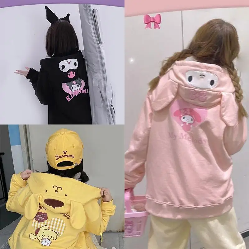 Sanrios Anime Cartoon Kuromi My Melody Cinnamoroll Pompom Purin Zip-Up Hoodie Kawaii Girls Fall Loose Hooded Sweet Thick Coat
Sanrios Anime Cartoon Kuromi My Melody Cinnamoroll Pompom Purin Zip-Up Hoodie Kawaii Girls Fall Loose Hooded Sweet Thick Coat