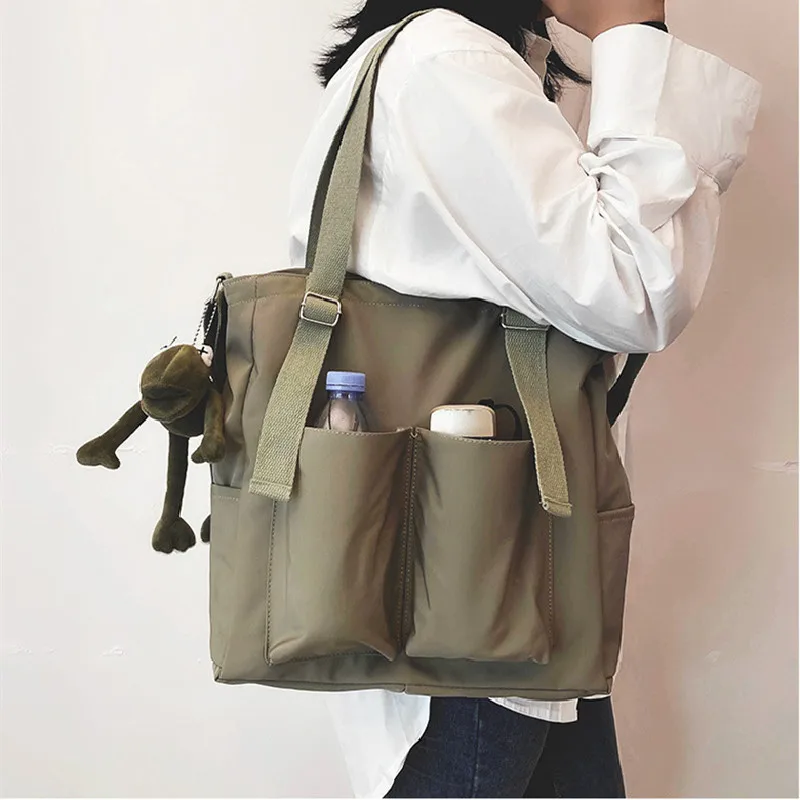 

Oxford Tote Crossbody Shoulder Bags for Women Casual Handbag Student Schoolbag Large Capacity Shopping Bag Outside Double Pocket