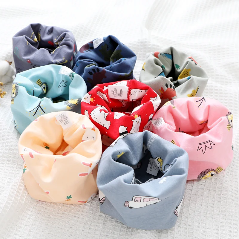 

Autumn Spring New Cotton Baby Scarf Children Snood Cartoon Kids Scarfs Boys Girls Neck Ring Scarves Collar Warm Neckerchief