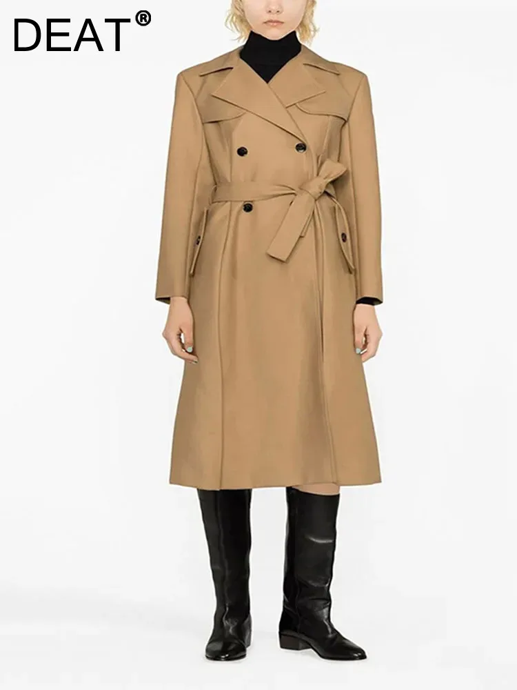DEAT Fashion Women's Trench Coat Lapel Double Breasted Long Sleeve Sashes Fake 2pcs Windbreak Spring 2024 New Tide 7AB3463
DEAT Fashion Women's Trench Coat Lapel Double Breasted Long Sleeve Sashes Fake 2pcs Windbreak Spring 2024 New Tide 7AB3463