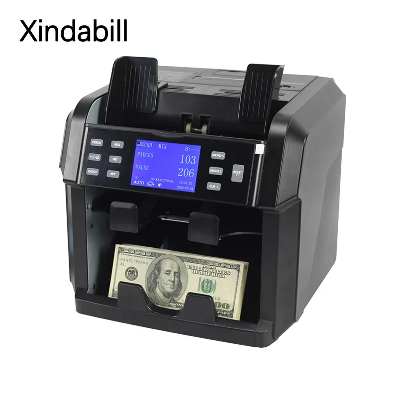 

Xindabill 2 CIS Детектор фальшивых денег Счетная машина с принтером для обнаружения банкнот Банк Счетчик Банкнот USD/PUR/EURO
