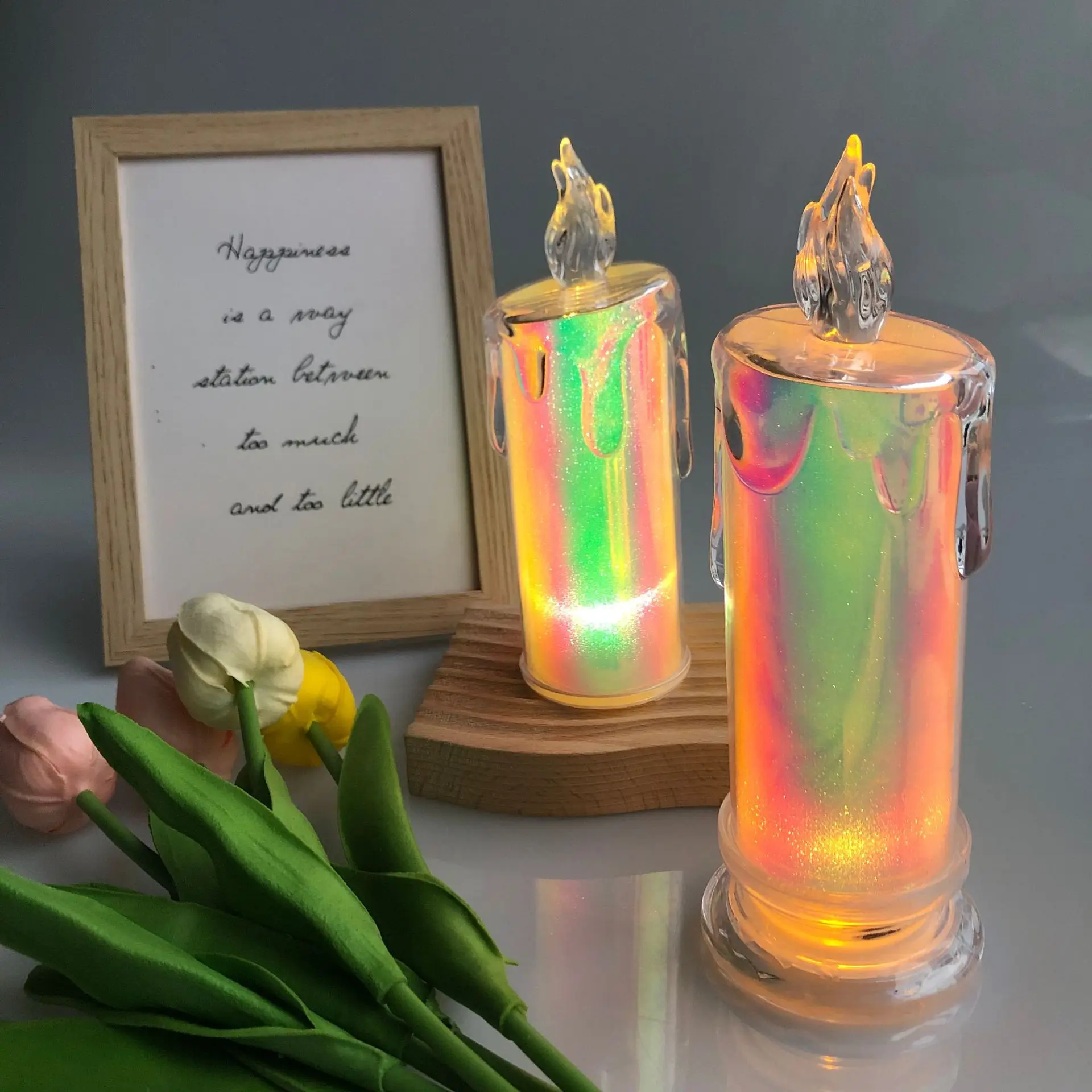 

Led Candles Light Flameless Candle Battery Power Plastic Pillar Flickering Candle Light for Home Party Halloween Xmas Decor