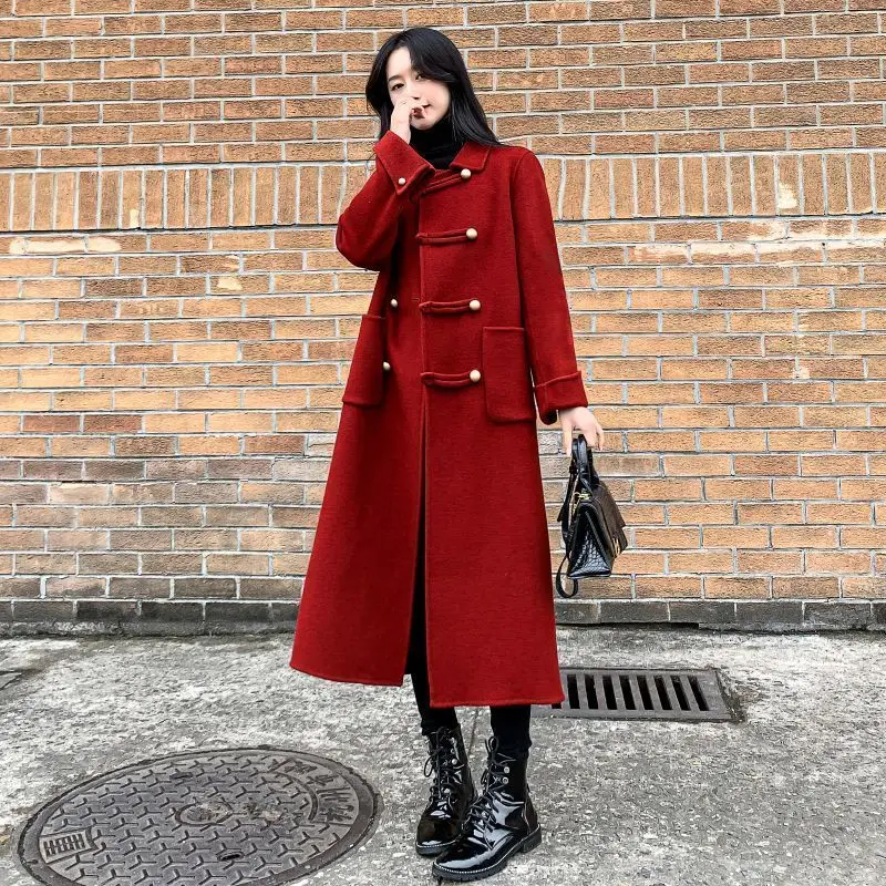 

Woman`s Long Windbreaker Coats Jackets Blazer Cardigans Female Clothes Retro Y2K Outerwear Coats Turndown Trench Warm overcoats