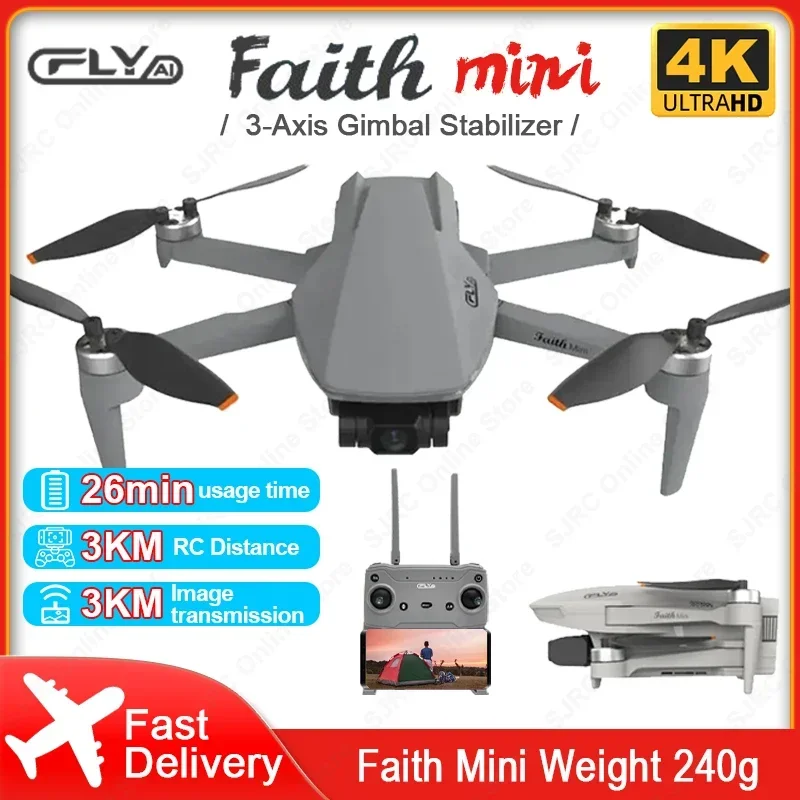 

C-FLY Faith Mini Drone With Camera Profesional 4K HD Camera FPV Drone 3-Axis Gimbal 240g Foldable Brushless Motor RC Quadcopte