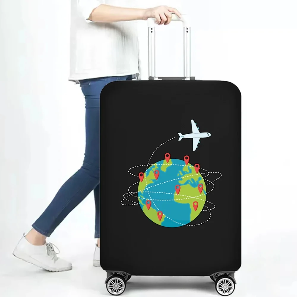 

World Map Travel Luggage Protective Cover Traveling Essentials Accessories Suitcase Covers for 18-32 Inch Elastic Trolley Case