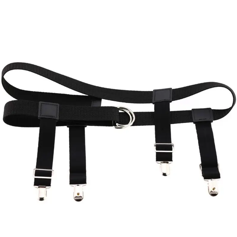 

Unisex Elastic Waist Belt with Garter Suspender Clip Stocking Pants Holder Strap New Dropship