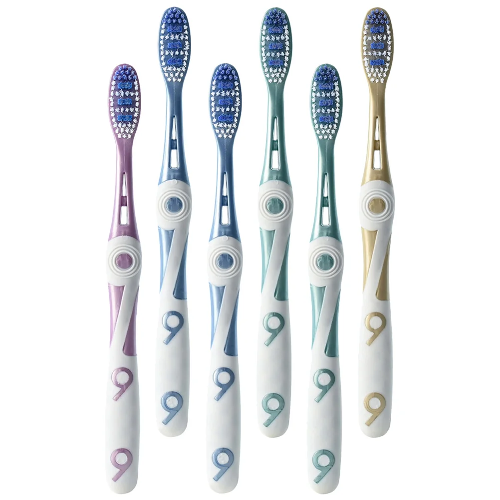 

6 Pcs Adult Toothbrush Manual Wear-resistant Travel Portable Soft Toothbrushes for Adults Gums Kids Daily Use Extra