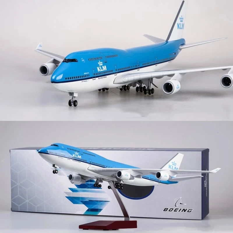 

1/157 47CM Airplane Boeing 747 B747 KLM Royal Dutch Airlines Model Light Wheel Diecast Plane Collection Airliner Gift Toys Show