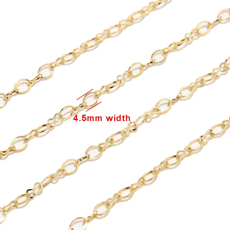 

1M/2M/5M Stainless Steel Gold Tone 4.5mm Width Chains Charm Oval Round 8 Shape Link Chain For DIY Jewelry Making Findings